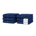 Villa Celestia Cotton Washcloths Set of 6, 12x12 Inch, 100% Ring-Spun Combed Cotton, Soft Absorbent Quick-Dry Wash Cloths for Face and Body, Oeko-TEX Certified, Hotel & Spa Quality, Navy Blue