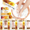 nbc BeautiLab Pedicure Kit Foot Soak Set: Bubble Salt, Sugar Scrub, Massage Mask, Massage Lotion in a Box, 4 Step Foot Spa Kit for Dry Feet,Tired Feet (3 Set Honey flower)
