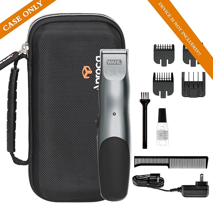 Aproca Hard Case Compatible with WAHL Groomsman Corded Cordless Beard Trimmer Grooming Kit, Storage Portable Bag (Case Only)