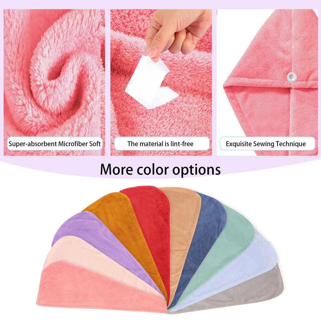 AGKXHDEC Microfiber Hair Drying Towel Wrap,Hair Turbans Towel for Wet Hair