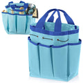 Abbylike Grooming Tote Bag for Horses and Dogs Organize Tack Tools Equestrian Grooming Kit Care Portable with Multiple Pockets for Supplies(Vintage,15 x 12 x 5.5 Inches,Blue)