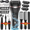Wea&Hea Electric Callus Remover for Feet with 3 Roller Heads 2 Speed Rechargeable Waterproof Professional Pedicure Kit 17 in 1 Foot File Tools Perfect for Dead Hard Cracked Dry Skin