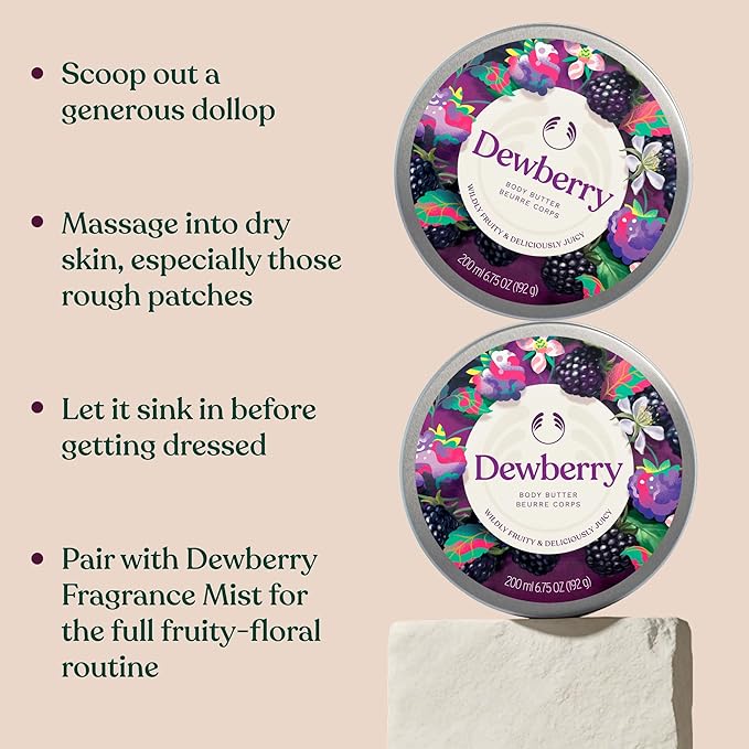 The Body Shop Dewberry Body Butter | 96Hr Nouishing Moisture, 1.69 Oz