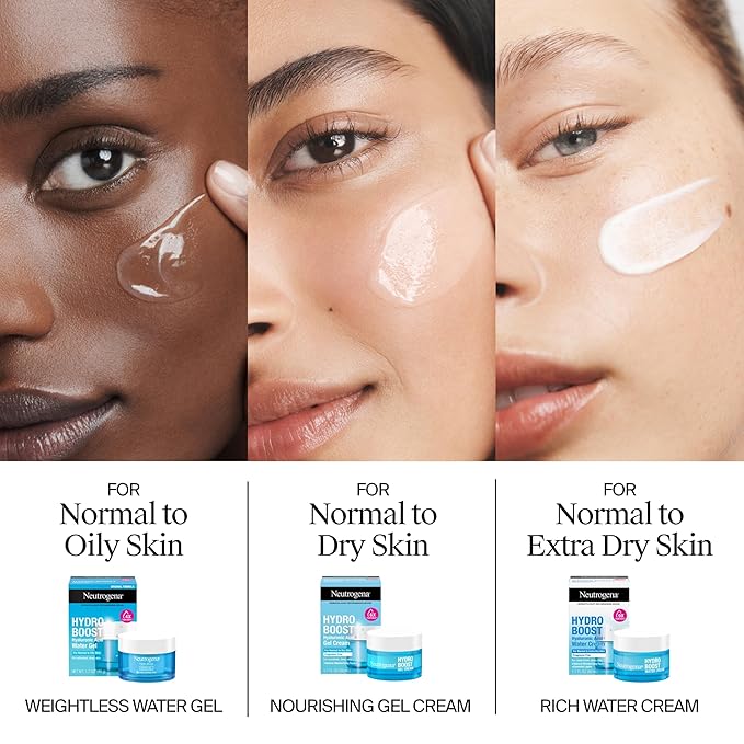 Neutrogena Hydro Boost Water Cream, 72 Hr Hydration for Normal/Extra Dry Skin, Fragrance Free, Face Moisturizer with Hyaluronic Acid, 1.7 oz. & Trial Size Hydro Boost Hydrating Gel Cleanser, 0.5 fl oz