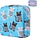 Period Bag, Canvas Sanitary Napkin Storage Bag for Girls Womens, Portable Sanitary Napkin Period Pad Pouch for Purse, Small Make Up Bags(F513B-H)