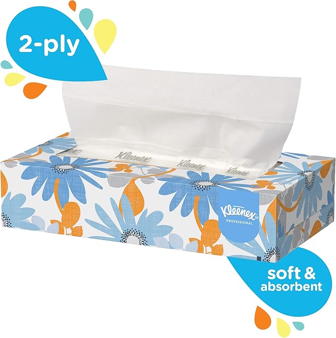 Kleenex Professional Facial Tissue, Bulk, 60 Boxes x 100 Tissues (13216)