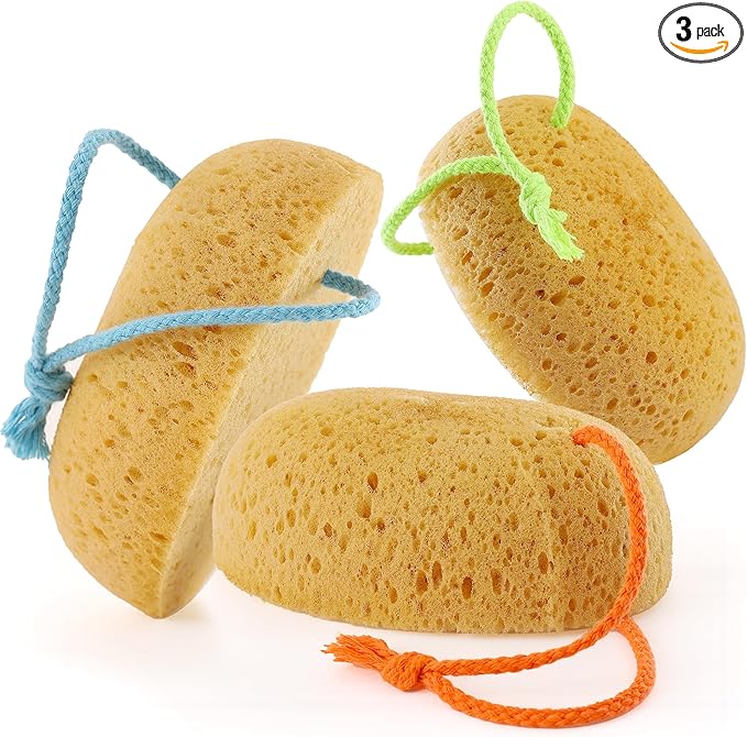 Azymi Shower Sponge for Women Men Body Wash & Exfoliation 4-Pack