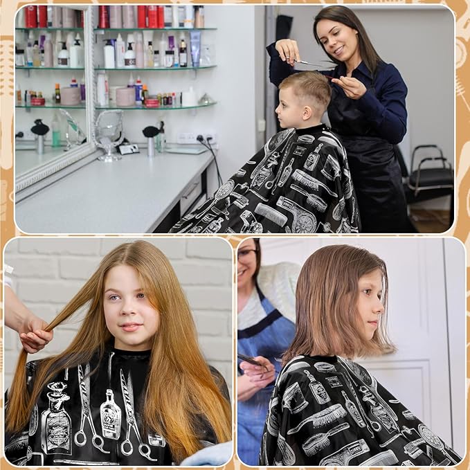 FEBSNOW Hair Cutting Cape Kit,Professional Barber Cape with Duster Brush