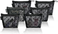 TRAKWAN Mini Mesh Heart Makeup Bag Set, Mesh Cosmetic Bags with Zipper, Makeup Lipstick Cosmetic Accessories Organizer Bag, Mesh Pouch for Travel (Black-6pcs)