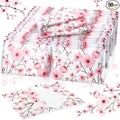 Geyee 50 Packs Tissue Travel Size Facial Paper Napkins Travel Packs Disposable Pocket Tissues for Wedding Guest Traveling School Purse Home Supplies, 500 Sheets 3 Ply(Cherry Blossoms)