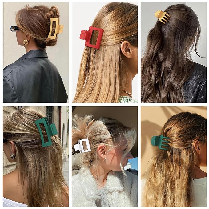 SMKSL 3 Styles Hair Clips for Women Small Medium Big Claw Clips for Thin Thick Hair 12 Pcs Hair Claw Clips Hair Clips Combination Hair Accessories for Women (Christmas)