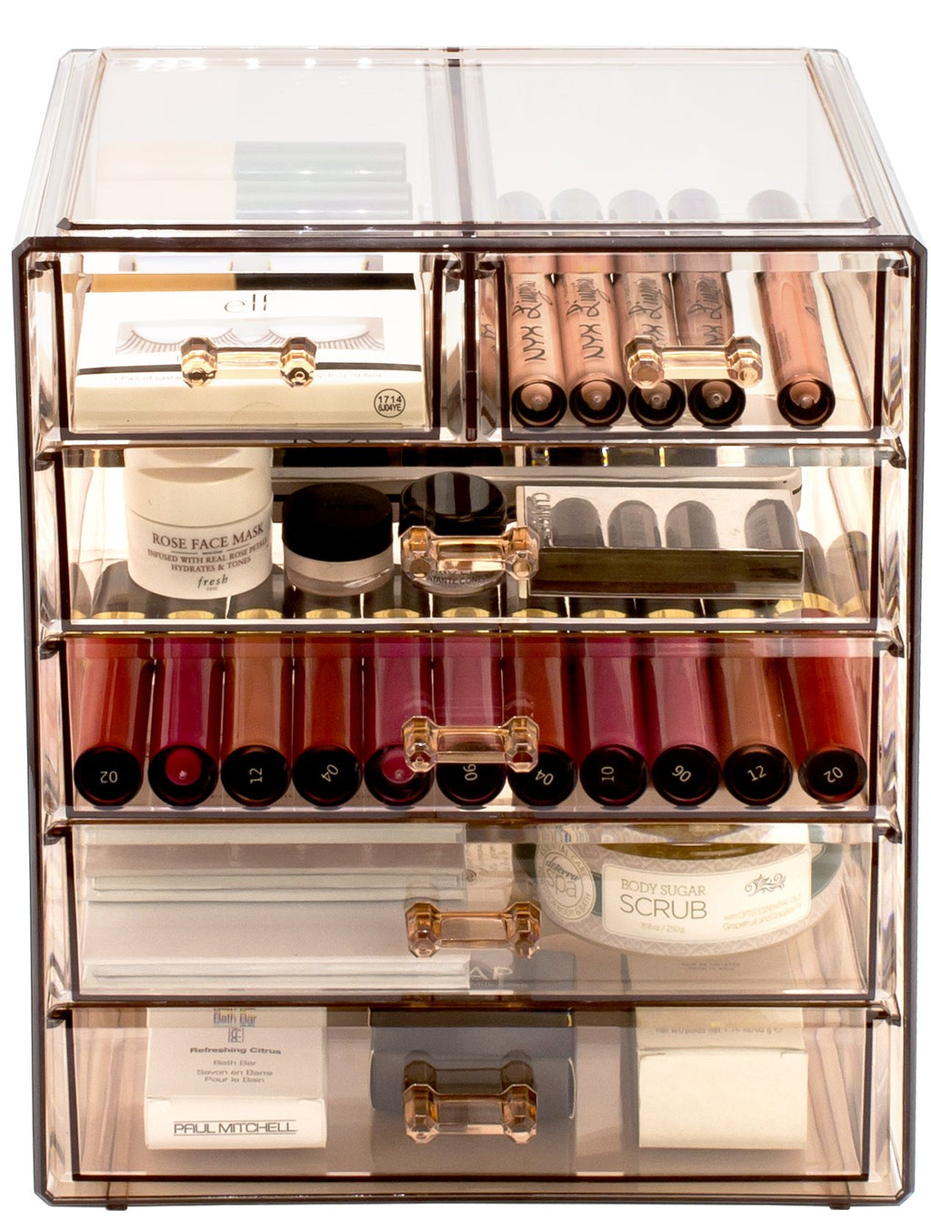 Sorbus 7-Drawer Makeup Organizer with Small & Wide Drawers (Pink)