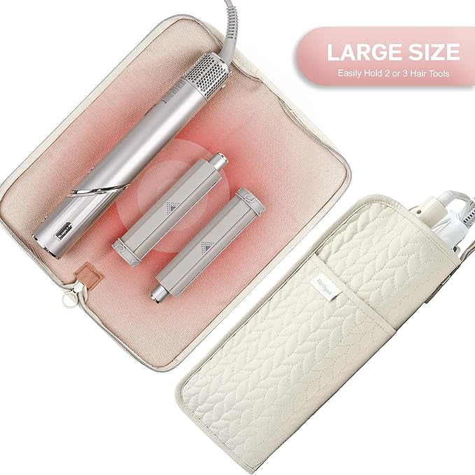KarSyon Hot Tools Organizer Heat Resistant Mat Case Hair Tools Holder Travel Bag Portable Hair Styling Tools Cover Pouch for Curling Iron,Flat Iron,Hair Straightener (Beige)
