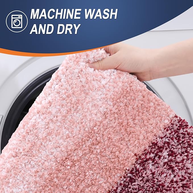 OLANLY Microfiber Bathroom Rugs Sets 3 Piece, 47"x20"+24"x16"+24"x20"