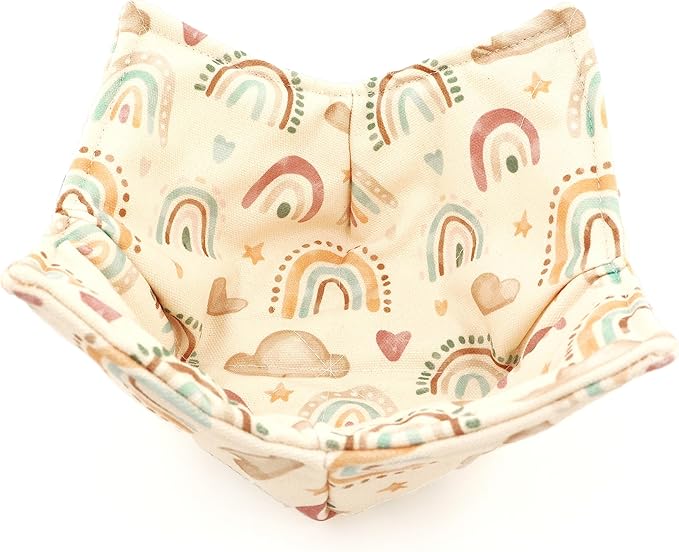 ROGITU Cotton Microwavable Bowl Cozy, Microwave-Safe Hot Bowl Holders, Soup Bowl Cozy Bowl Hot Pads (E)