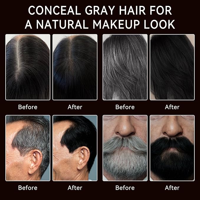 Gray Hair Color Stick, Portable Touch-Up Pen, Hair Color Comb For Men & Women, Instant Coverage for White Hair & Beard, Quick-Dry & Non-Fading