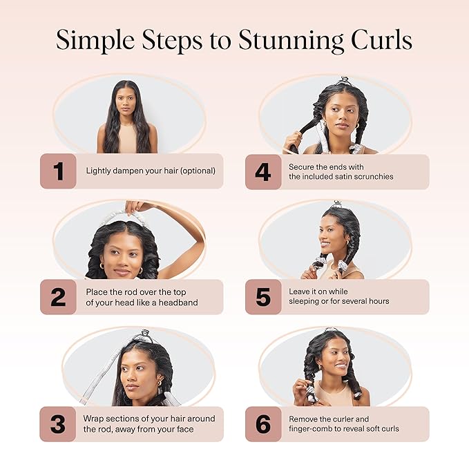 Kitsch Satin Heatless Curls Overnight Set - Ivory