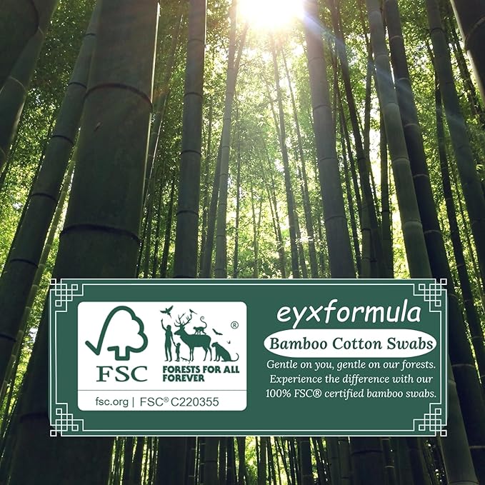 eyxformula 800 Count Pointed Cotton Swabs - Double Precision Tip Cotton Swabs for Flawless Eye & Lip Makeup, Nails, Detailing - Lint-Free Pointy Makeup Swab with Sturdy Bamboo Sticks in Storage Case