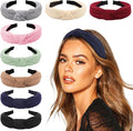 DRESHOW 8 Pack Knotted Headbands for Women Wide Turban Headband Yoga Exercise Ribbing Hair Hoop Hair Bands Accessories