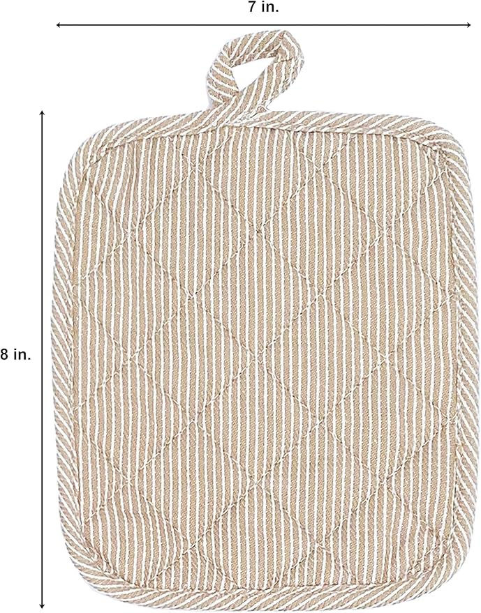 American Linen 8-Pack Heat Resistant Pot Holders & Hot Pads (Beige, 8 Pack)