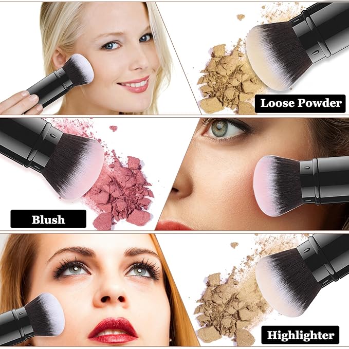Retractable Kabuki Brush, Travel Powder Face Makeup Brushes
