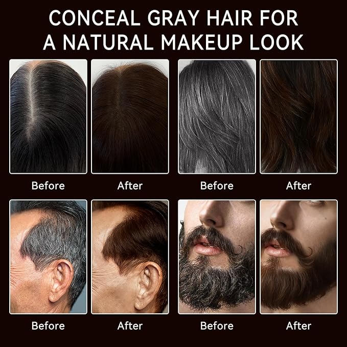 Gray Hair Color Stick, Portable Touch-Up Pen, Hair Color Comb For Men & Women, Instant Coverage for White Hair & Beard, Quick-Dry & Non-Fading