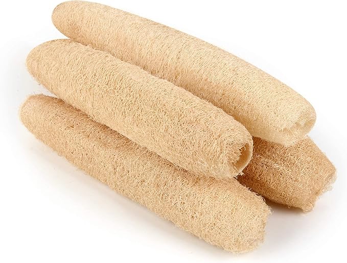 YEMTAL Natural Loofah Sponges Organic Luffa Bath Shower Sponge Exfoliating Body Back Scrubber for Men Women Adults SPA Beauty Bathing Daily Care - 4 PCS