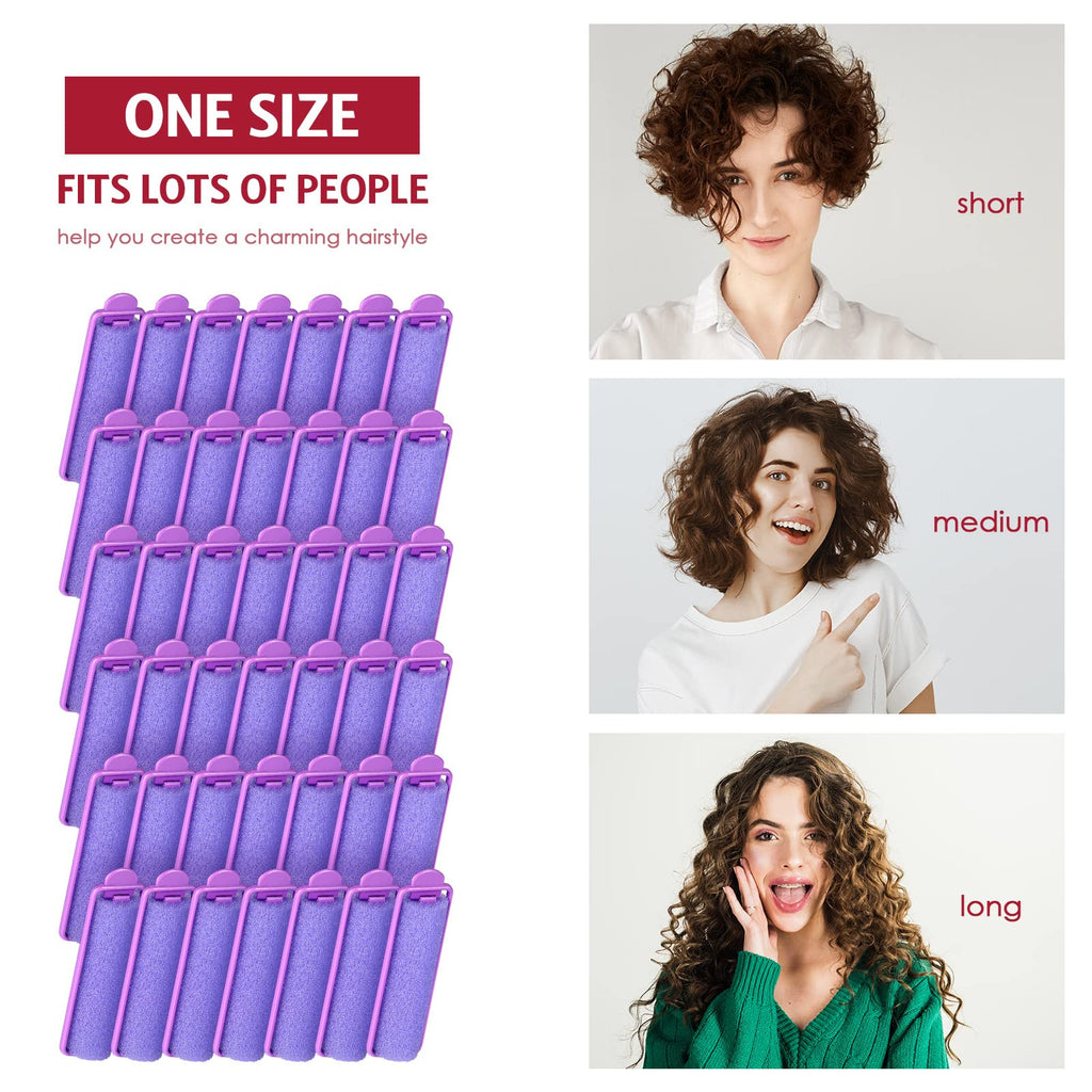 Syhood 43 Pcs Foam Sponge Hair Rollers Rat Tail Comb,Purple