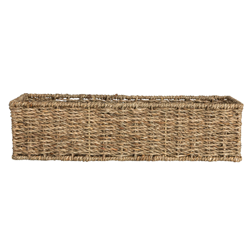 Household Essentials Handwoven Seagrass Rectangular Storage Basket, Natural