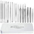 16 Pcs Blackhead Remover Tools 410 Grade Stainless Steel | Pimple Popper Tool Kit | Stainless Steel Professional Pimple Extractor Tool Kit for Blackheads, Comdone, Acne, Zit, and Whiteheads