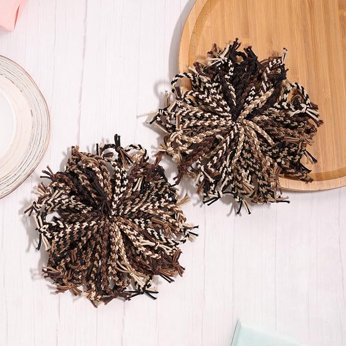 Pack of 100 Braided Elastic Hair Ties Hair Ropes Rubber Bands Ponytail Holder Thick Thin Hair Scrunchies Accessories for Women Girls