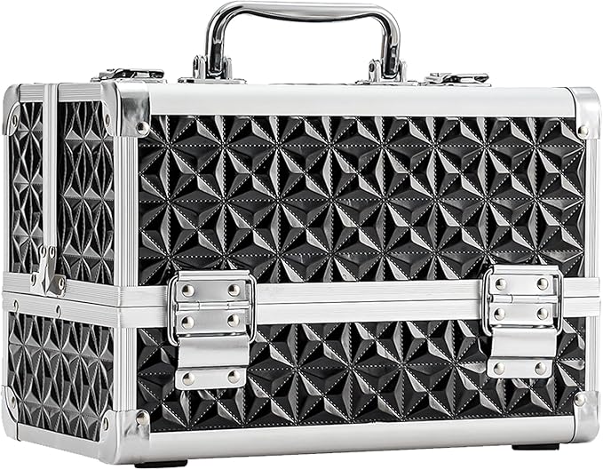 Leeora&Leekoo Makeup Case,Portable Makeup Box Organizer (Black)