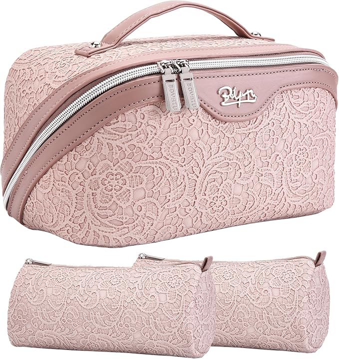 BOYATU Travel Makeup Bags Cosmetic Organizer Bag: 3-Set Make up Bag
