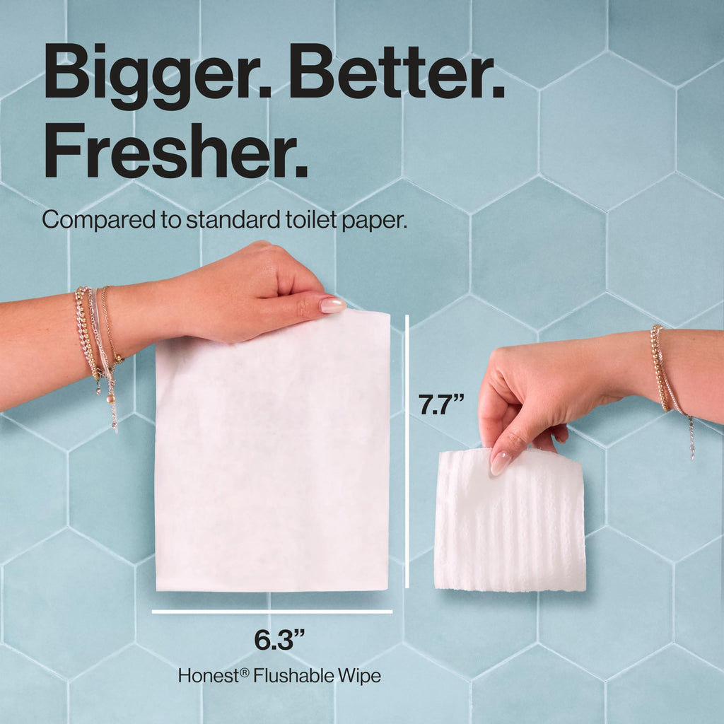 The Honest Company Flushable Wipes, Hypoallergenic, Tropical Leaves, 336ct
