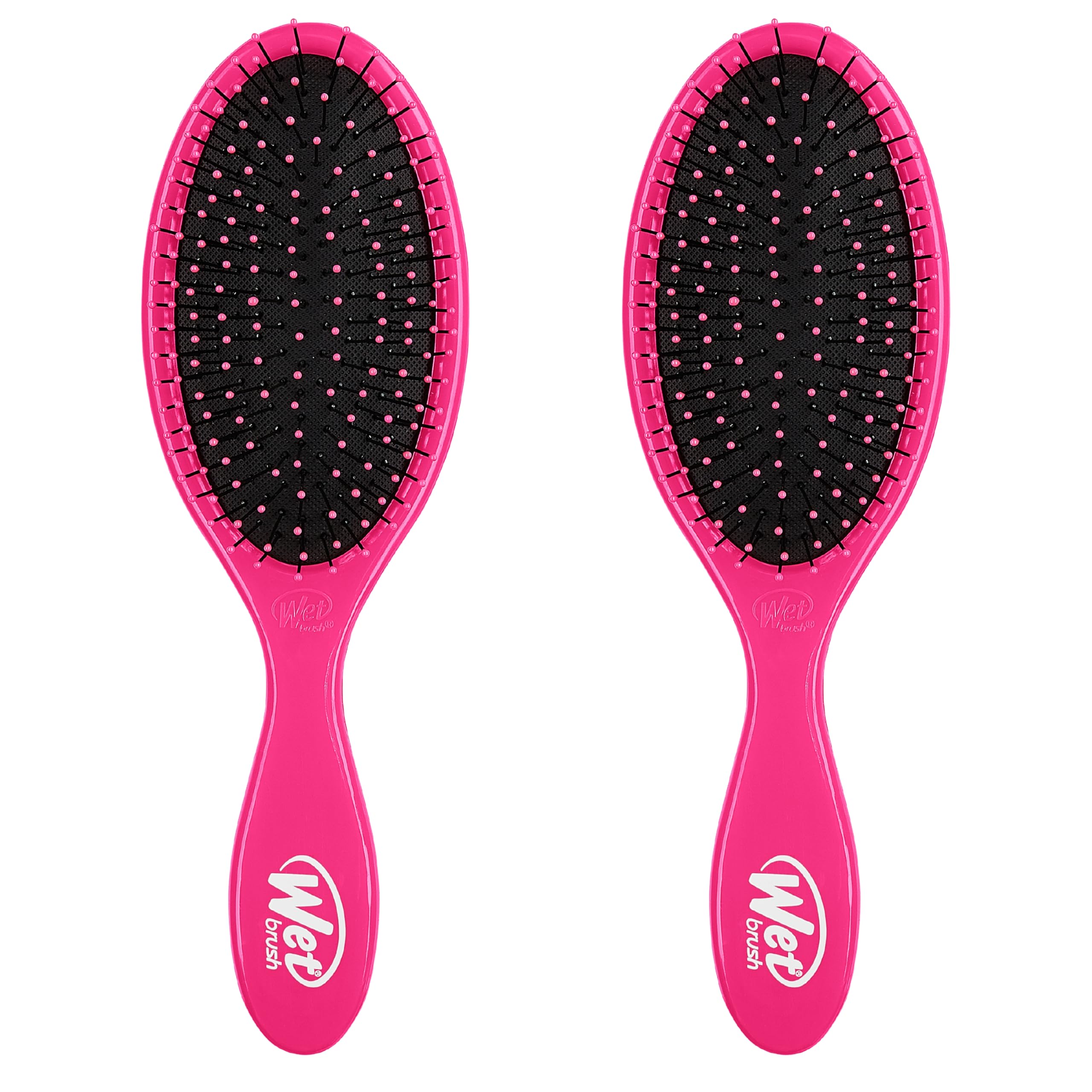 Wet Brush Original Detangler Hair Brush, Pink, Ultra-Soft IntelliFlex Bristles, Detangling Bristles Glide Through Tangles (Wet Dry & Damaged Hair), Women & Men (Pack of 2)