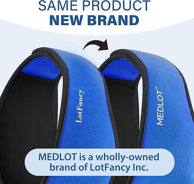 LotFancy Face Ice Pack Wrap for TMJ, Wisdom Teeth, with 4 Reusable Hot Cold Therapy Gel Packs, Pain Relief for Head, Oral and Facial Surgery, Dental Implants, Blue