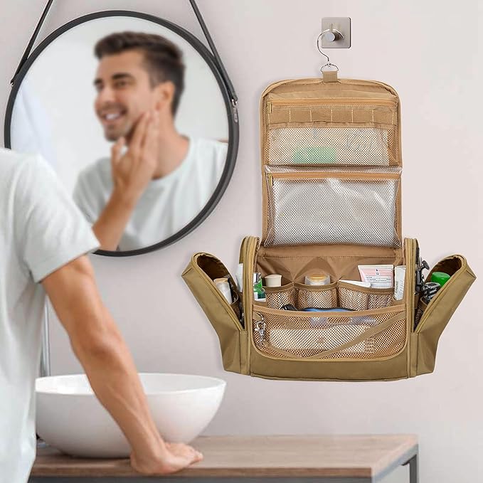 Prokva Tactical Toiletry Bag for Men, Large Hanging Dopp Kit Hygiene Bag