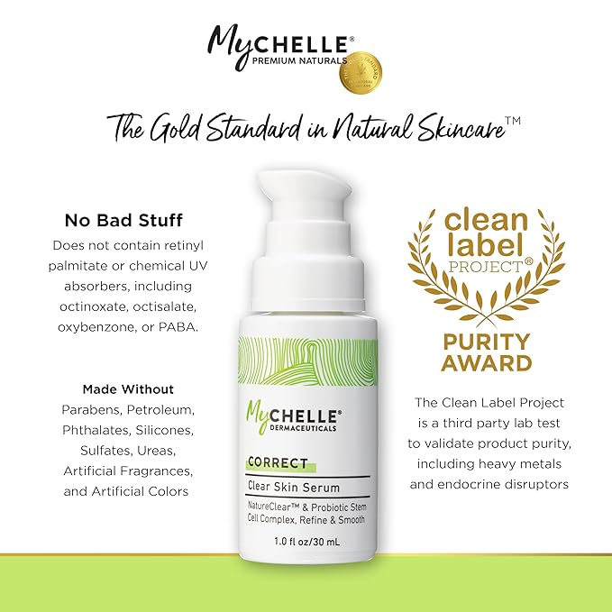 MyCHELLE Dermaceuticals Clear Skin Serum (1 Fl Oz) - Pore-Refining Face Serum for Oily Skin, Minimizes Pores and Tightens Skin, Helps Remove Excess Oil For a Matte Look