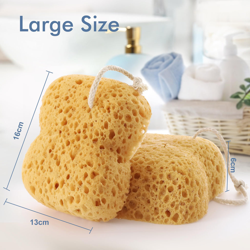 Azymi Shower Sponge for Women Men Body Wash & Exfoliation 4-Pack