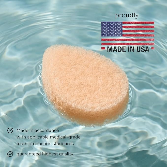 10 Pack - VerdeVida Facial Sponge/Face Scrubber, Buff Puf Style Pads, Deep Cleansing & Exfoliating, Peach
