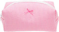 PAZIMIIK Cozy Makeup Bag for Women,Zipper Cosmetic Pouch,Stripe Candy Pink
