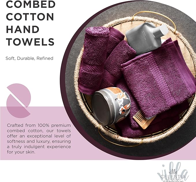 100% Cotton Wash Cloth for face & Body Set of 6, (12 x 12 inches) Sustainable, Soft, Highly Absorbent, Combed Cotton Wash Cloths Pack of 6 for Hotels, Spa, Bathroom, Dorm, Burgandy