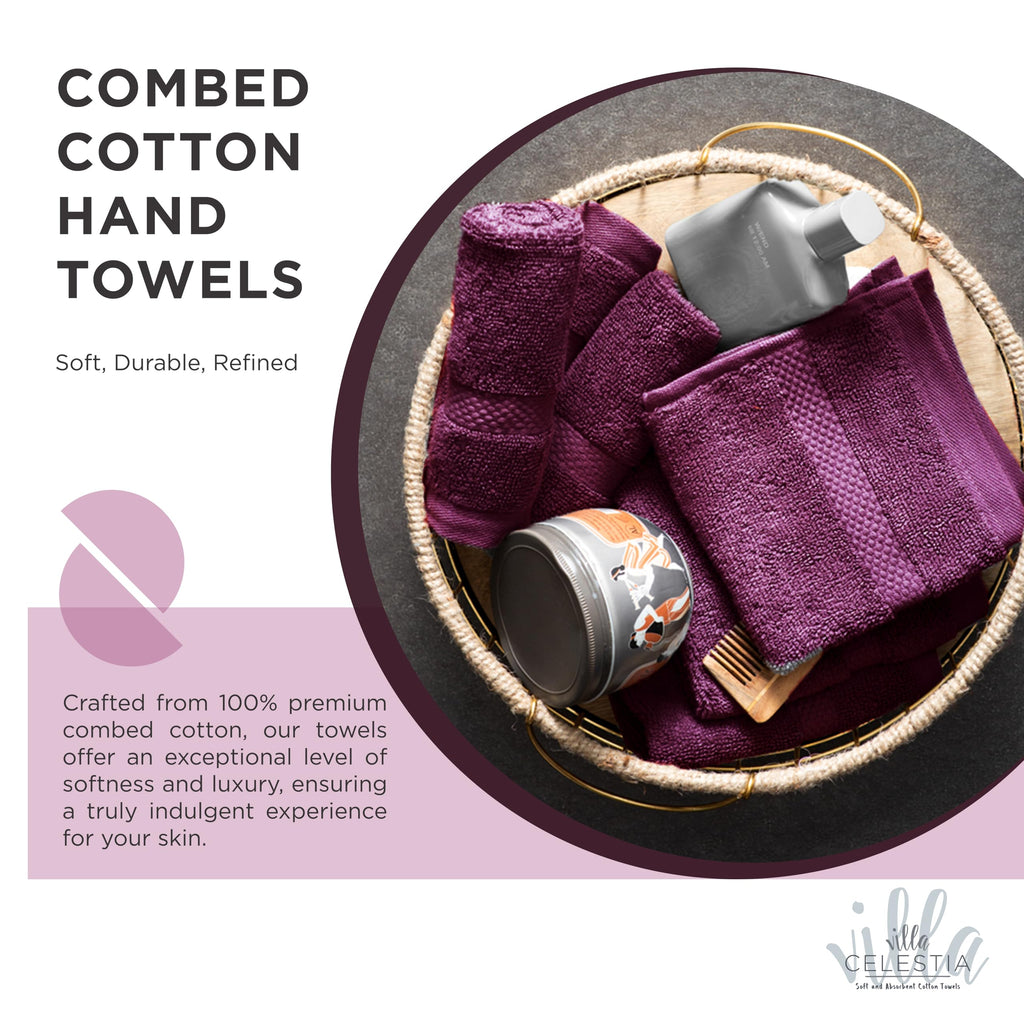 Villa Celestia 18-Piece 100% Cotton Towel Set, 4 Bath Towels, 6 Hand Towels, 8 Wash Cloth, Quick-Dry, Burgandy