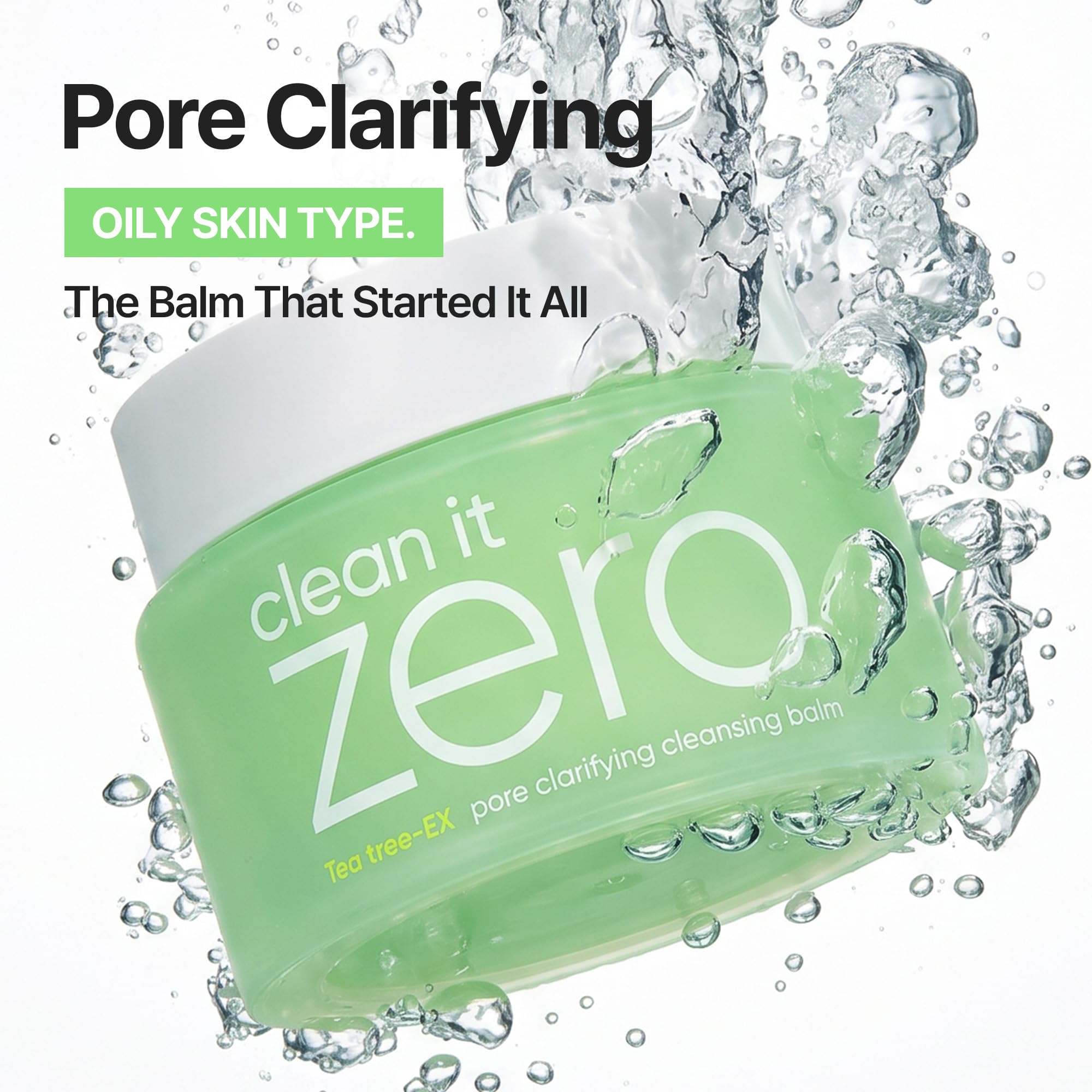 BANILA CO Clean it Zero Pore Clarifying Cleansing Balm | Korean Makeup Remover, Cleansing Oil, Facial Cleanser for Oily and Acne Prone Skin | Vegan | Made with AHA-PHA & Tea Tree (180ml / 6.08 fl.oz)