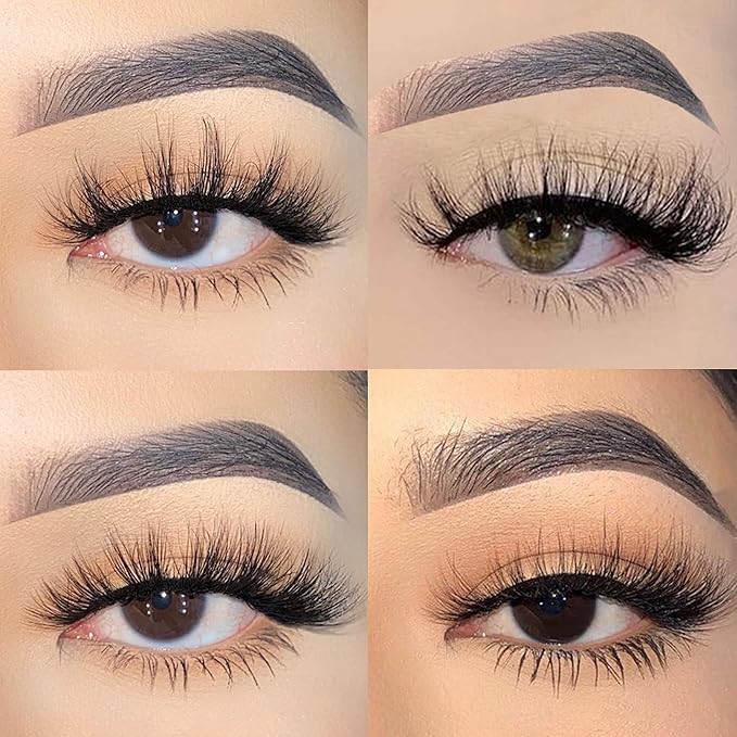 Mink Lashes Natural Look Mikiwi Eyelashes, 14-18mm 5D Mink Eyelashes, Natural Lashes Strip