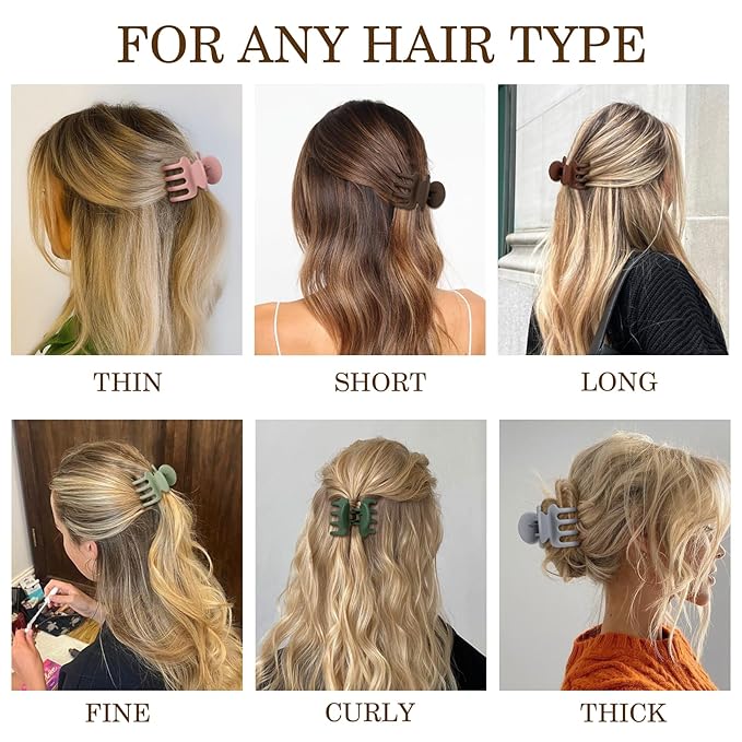 Sisiaipu 12Pcs Hair Clips for Women 1.8 Inch Small Claw Clips for Thin Hair Medium Hair Claw Clips for Thick Hair Accessories for Women Girls (Regular)