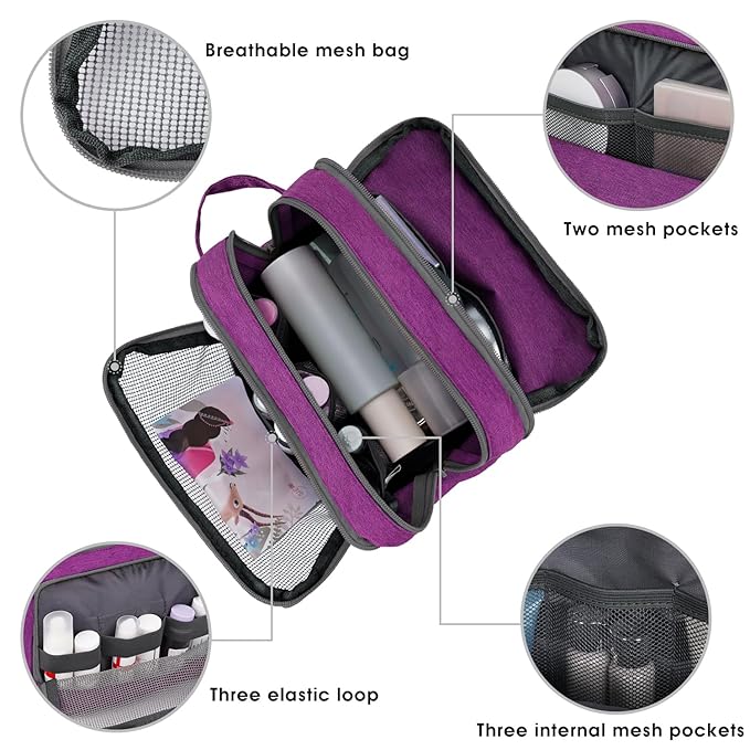 WANDF Travel Toiletry Bag for Men, Small Dopp Kit for Toiletries