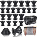 JANYUN 40 Pcs Black Magic Silicone Hair Rollers Include 20pcs Large Sleeping Curlers and 20pcs Small Silicone Hair Curlers (Pure Black)