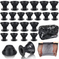 JANYUN 40 Pcs Black Silicone Hair Rollers,Heatless Hair Styling Tools