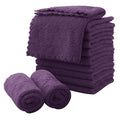 MOONQUEEN Microfiber Facial Cloths Fast Drying Washcloth 12 Pack - Premium Soft Makeup Remover Cloths - Grape Purple